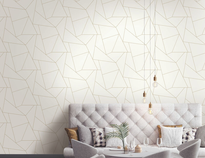 Fractured Prism  Gold Metallic Peel & Stick Wallpaper image number 1