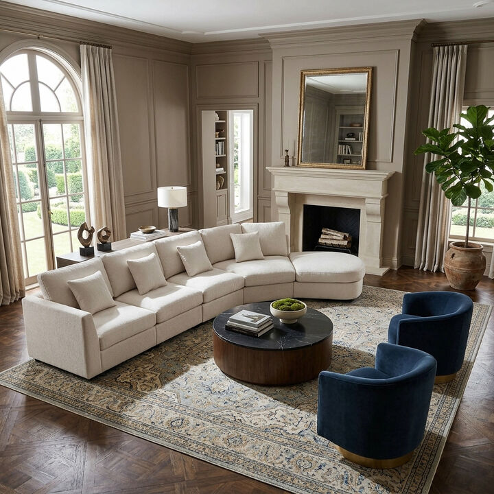 Fimerl Oversized Chenille Sectional Sofa