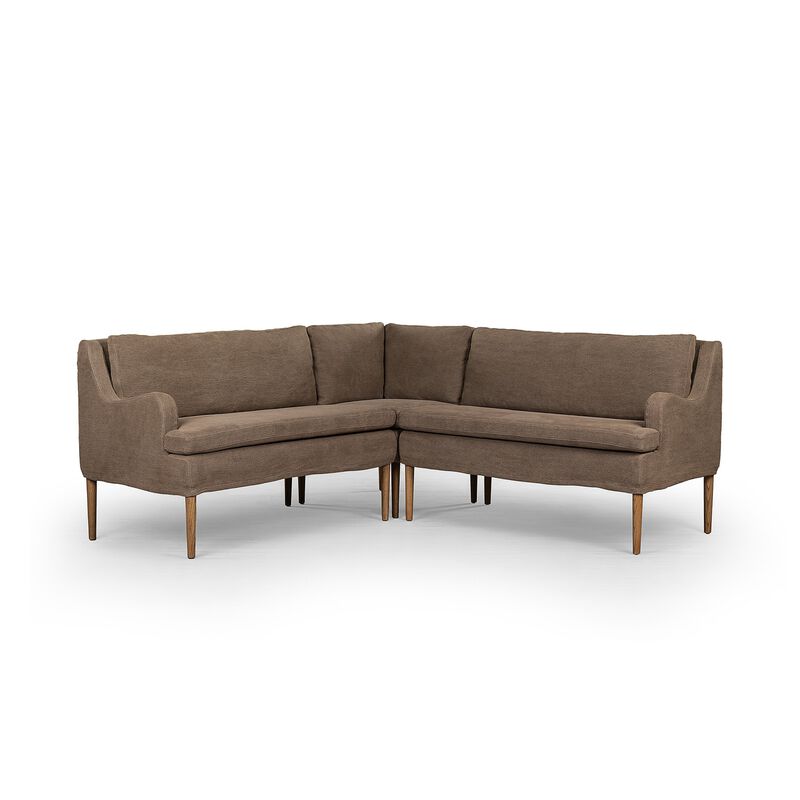 Aurelia 76" Broadway Coffee L-Shaped Dining Banquette