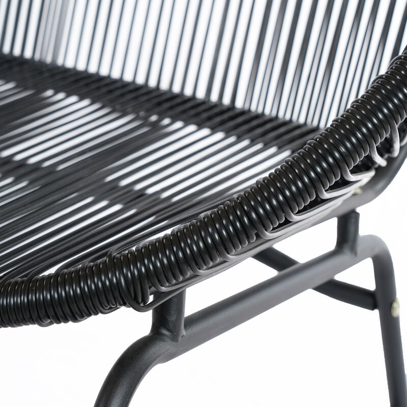 Christopher Knight Home Kamdyn Outdoor Wicker Wrap Hammock Loveseat with Metal Frame image number 7