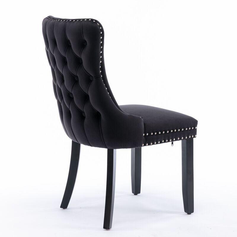 Streamdale Black Upholstered Dining Chairs, Set of 2 image number 5