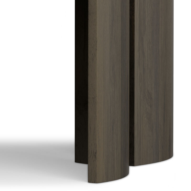 Robin SOLID MANGO WOOD 32 inch Wide Round Contemporary 2 Piece Nesting Table in Ash Grey, Fully Assembled