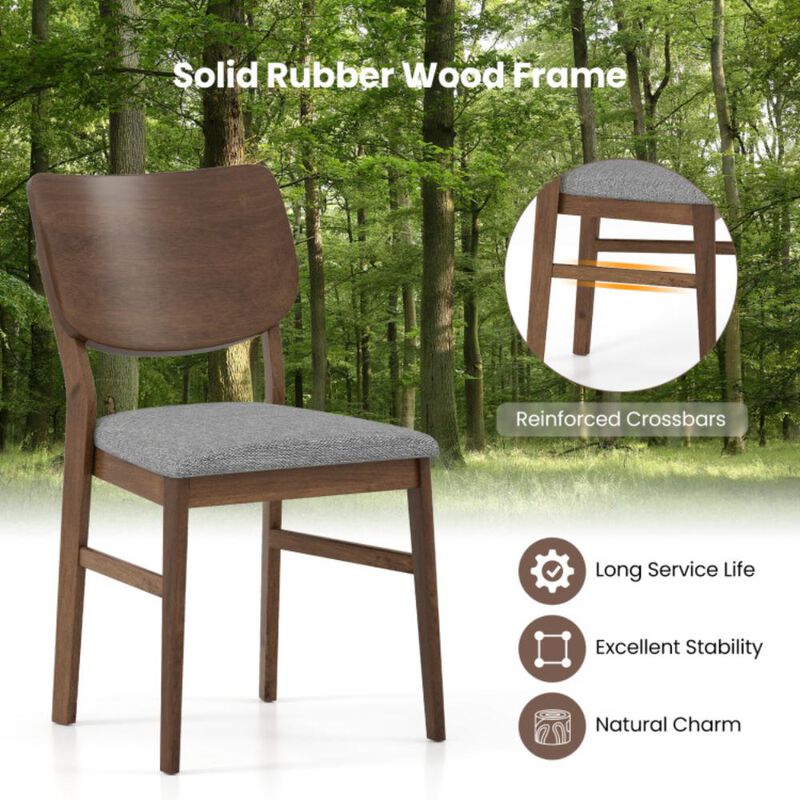 Hivvago Farmhouse Upholstered Kitchen Chairs Set of 2 with Rubber Wood Frame