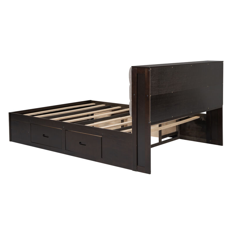 Merax Platform Bed with Storage Headboard