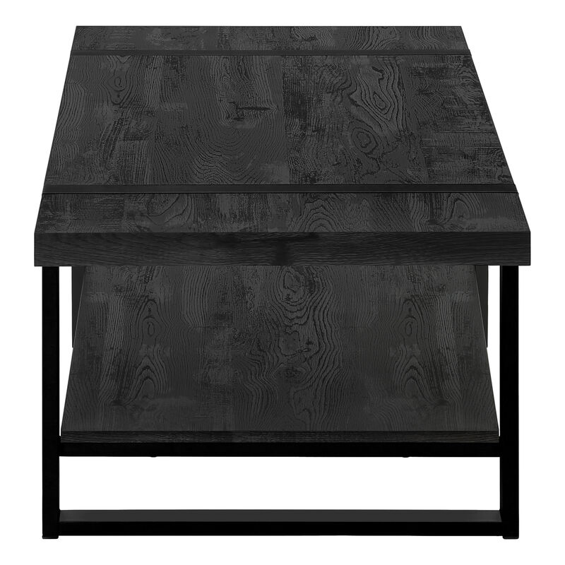 Monarch Specialties I 2860 Coffee Table, Accent, Cocktail, Rectangular, Living Room, 48"L, Metal, Laminate, Black, Contemporary, Modern