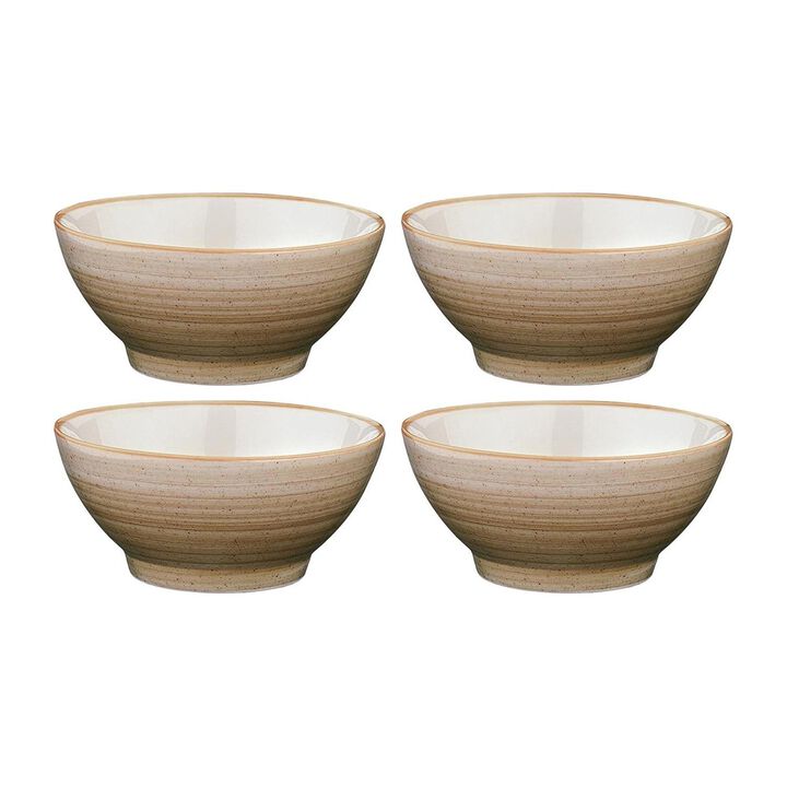Terrain dia.4.75" h:2.25" 10 oz. Round Brown Porcelain Bowl (Set of 4)