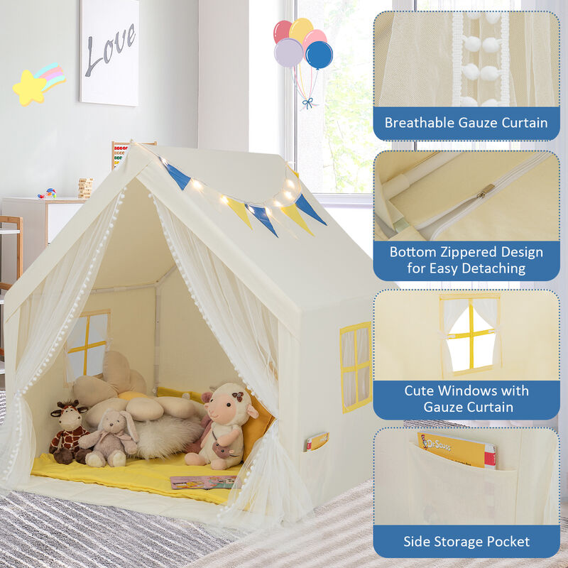 Play Tent with Washable Cotton Mat &ndash; Perfect Kids&rsquo; Holiday or Birthday Gift