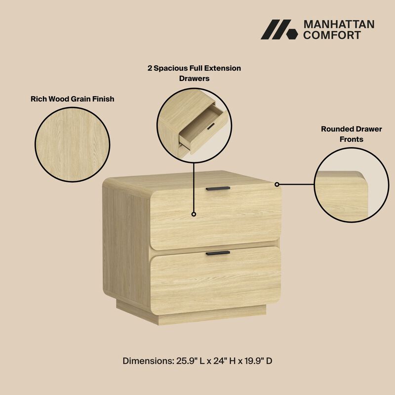 Chrystie Neutral Nightstand (Set of 2)