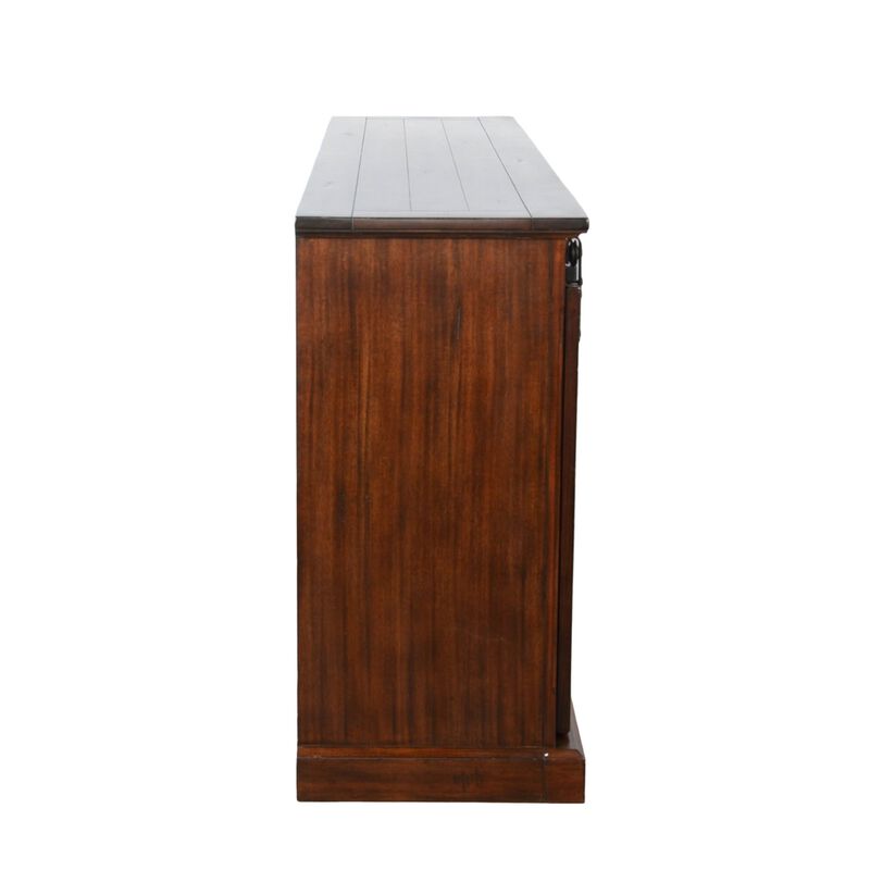 Reggie TV Media Entertainment Console, 2 Barn Doors, 78 Inch Brown
