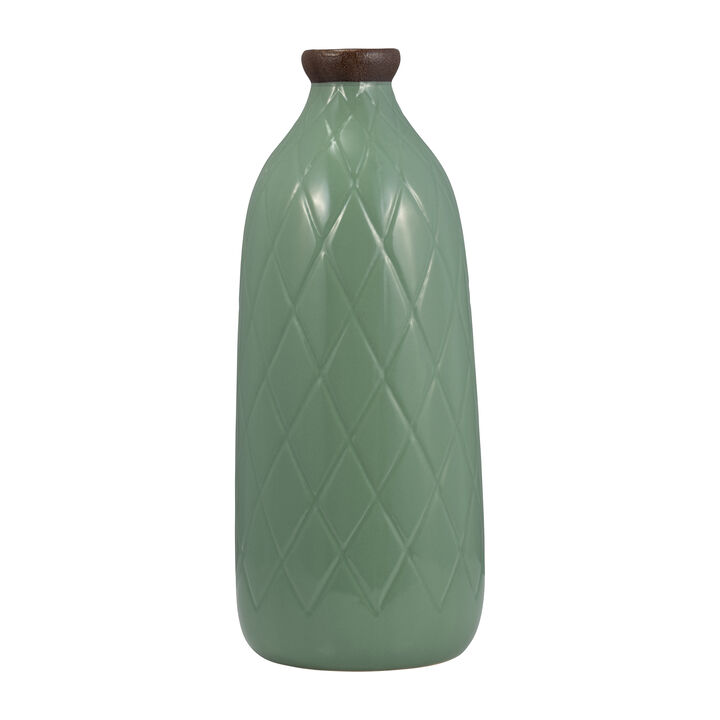 16" Plaid Textured Vase