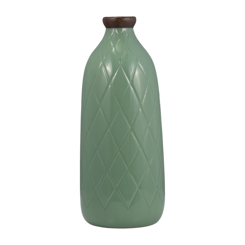 16" Plaid Textured Vase image number 0