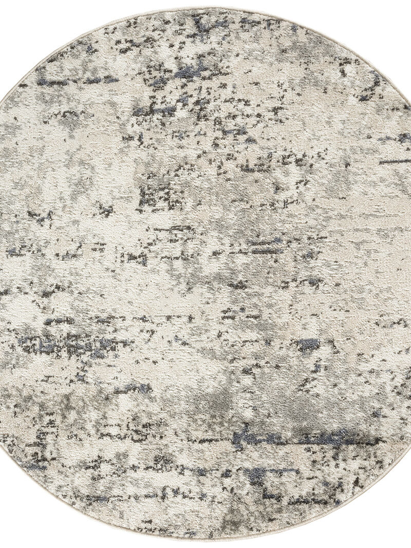 Quarry QUA01 Ivory/Blue/Gray 4' x Round Rug image number 0