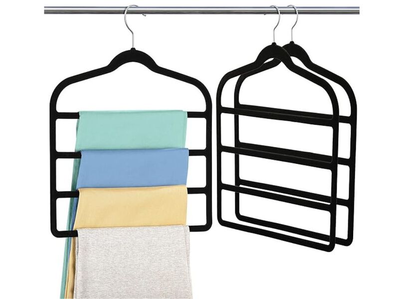 Velvet Pants Hanger | Space-Saving Non-Slip Shorts Hanger for Jeans & Slacks image number 0
