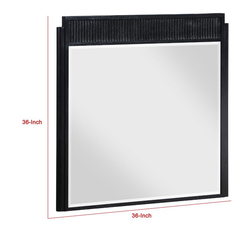 Jack Dresser Mirror, Black Wood, Molded Frame Design, 36 Inch image number 4