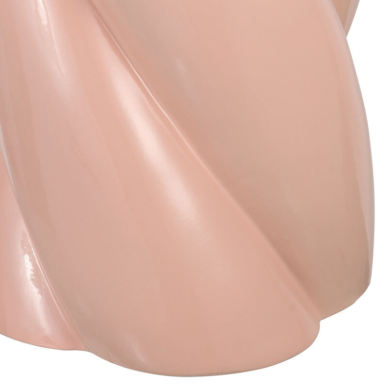 Yves 18" Modern Minimalist Rope Twist Ceramic Indoor/Outdoor Garden Stool