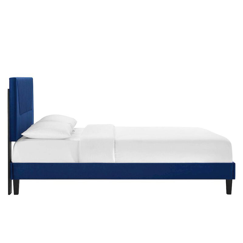 Yasmine Channel Tufted Performance Velvet Full Platform Bed image number 2