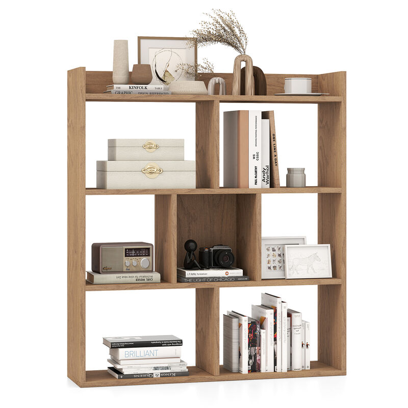 7-Cube Storage Bookshelf with Open Back Design and Anti-Tip Hardware