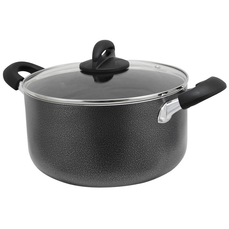 Oster Clairborne 6 Quart Aluminum Hammered Tone Dutch Oven with Lid in Charcoal Grey image number 0