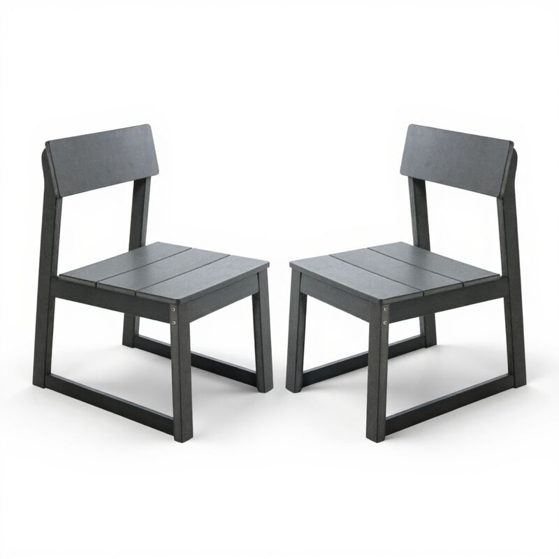 WOW PIONEER Outdoor Living Collection Dining Side Chairs 2 Pack All Weather HDPE Indoor Outdoor Patio Garden Seating image number 5