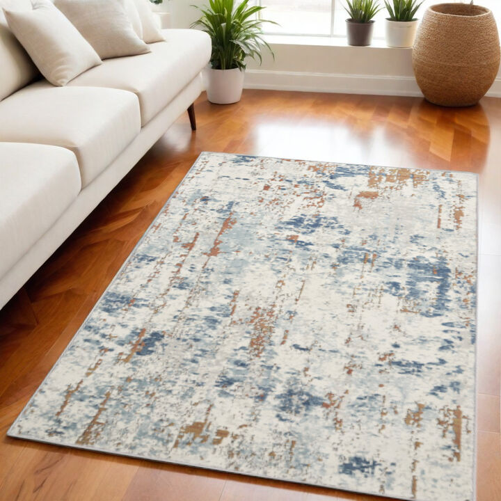 HomeRoots Abstract Power Loom Area Rug