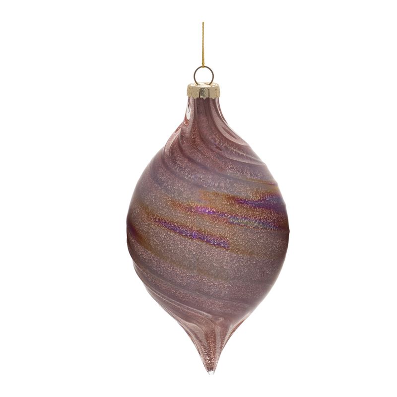 6-Pack Iridescent Swirl Glass Ornaments – Shimmering Holiday Tree Decorations in Elegant Globe Design