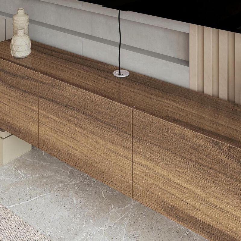 Atelier Mobili Floating TV Console for up to 80 inch TV and Under TV Cabinet (Walnut)