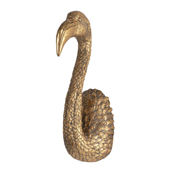 Decorative Resin Bird Bust Wall Decor, Gold