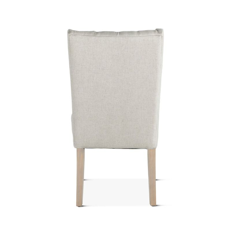 World Interiors Chloe Off-White Linen Dining Chair With Napoleon Legs image number 3