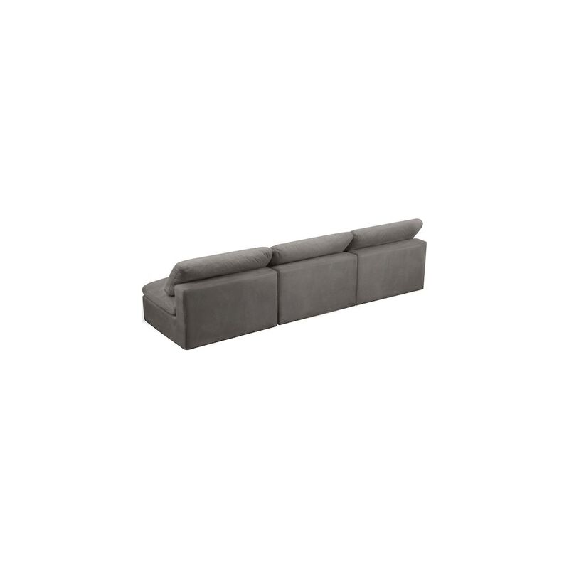 Meridian Furniture Cozy Grey Velvet Comfort Modular Armless Sofa