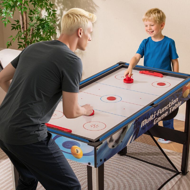 10-in-1 Game Table Set with Basketball, Soccer & Table Tennis-Blue image number 3