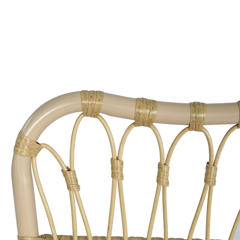 Merax Outdoor PE Wicker Patio Dining Chairs Set of 2