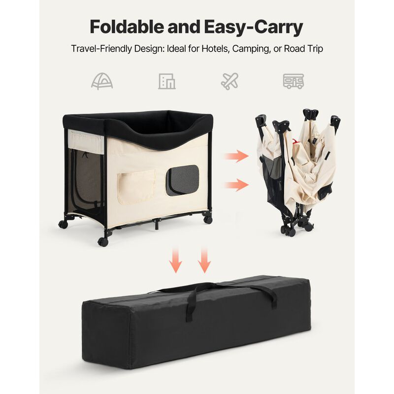 Portable Elevated Pet Lounge Bed, Foldable Dog & Cat Cot with Oxford Fabric image number 2