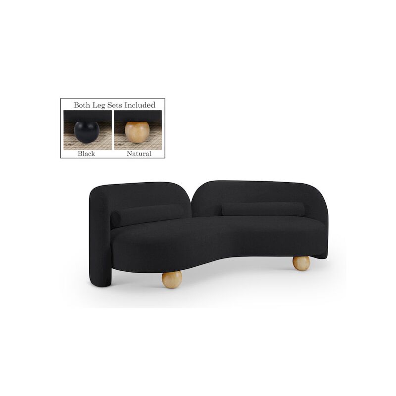 Meridian Furniture Daphne Black Chenille Fabric Sofa