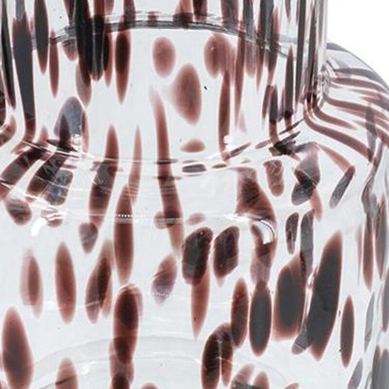 HomeRoots 10" Amber And Clear Abstract Glass Cylinder Table Vase image number 3