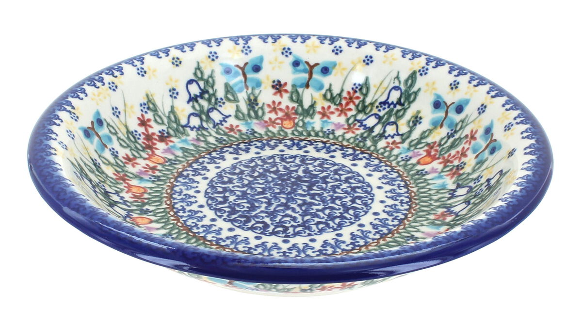Blue Rose Polish Pottery Autumn Burst Soup Plate