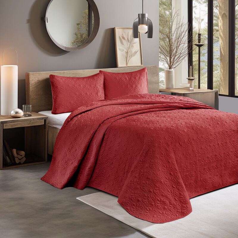 Gracie Mills Sandy Reversible Bedspread Set with Classic Stitch Pattern