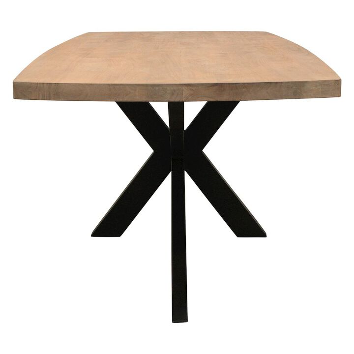 Logan 82 Dining Table, with 6 Ash Gray Boucle Dining Chairs