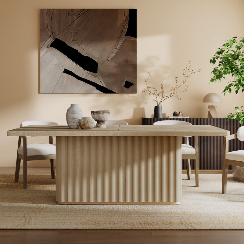 Christopher Knight Home Tessa Modern 8 Seater 84" Oversized Rectangular Dining Table with Pedestal Base