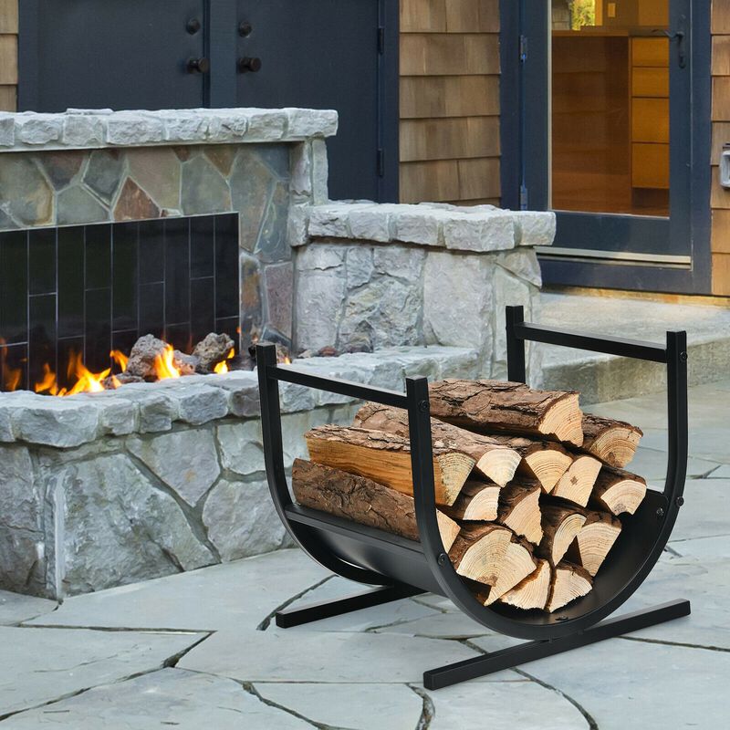 17 Inch U-Shaped Firewood Rack Steel image number 1