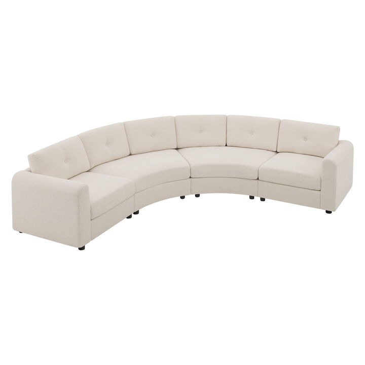 Merax Curved Modular Sectional Sofa with Customizable Layout, High-Resilience Foam & Pocket Spring Seats