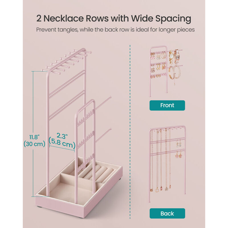 Jewelry Stand with Metal Frame and Tray Storage Organizer image number 2