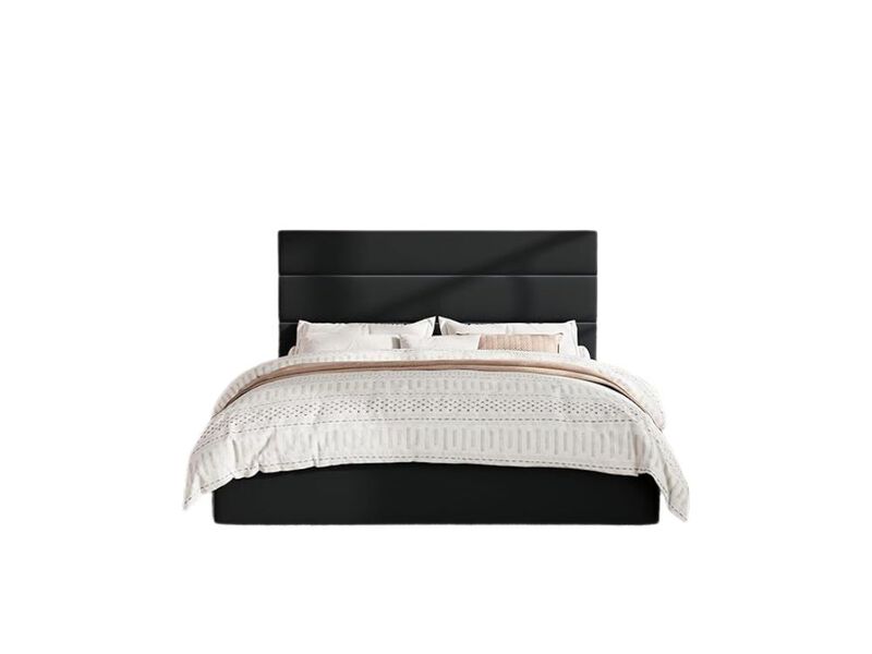 Full Platform Bed &ndash; Black Velvet Frame with 4 Storage Drawers & Wooden Slat Support image number 0