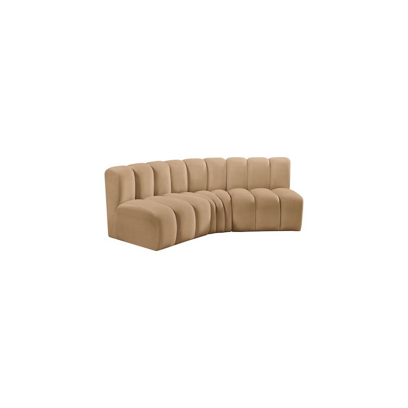 Meridian Furniture Arc Camel Velvet Modular Sofa
