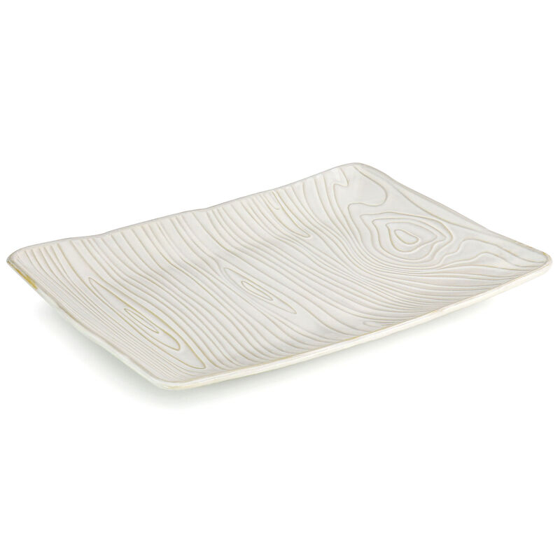 Martha Stewart 14in Stoneware Wood Pattern Serving Plate