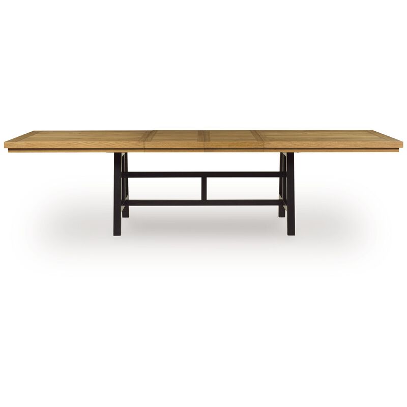 Dani Dining Table, 84-120 Inch Extendable Leafs, Oak Brown and Black image number 2