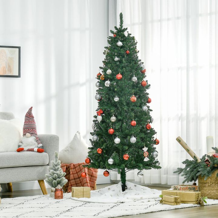 6 ft Tall Unlit Slim Fir Artificial Christmas Tree with Realistic Branches