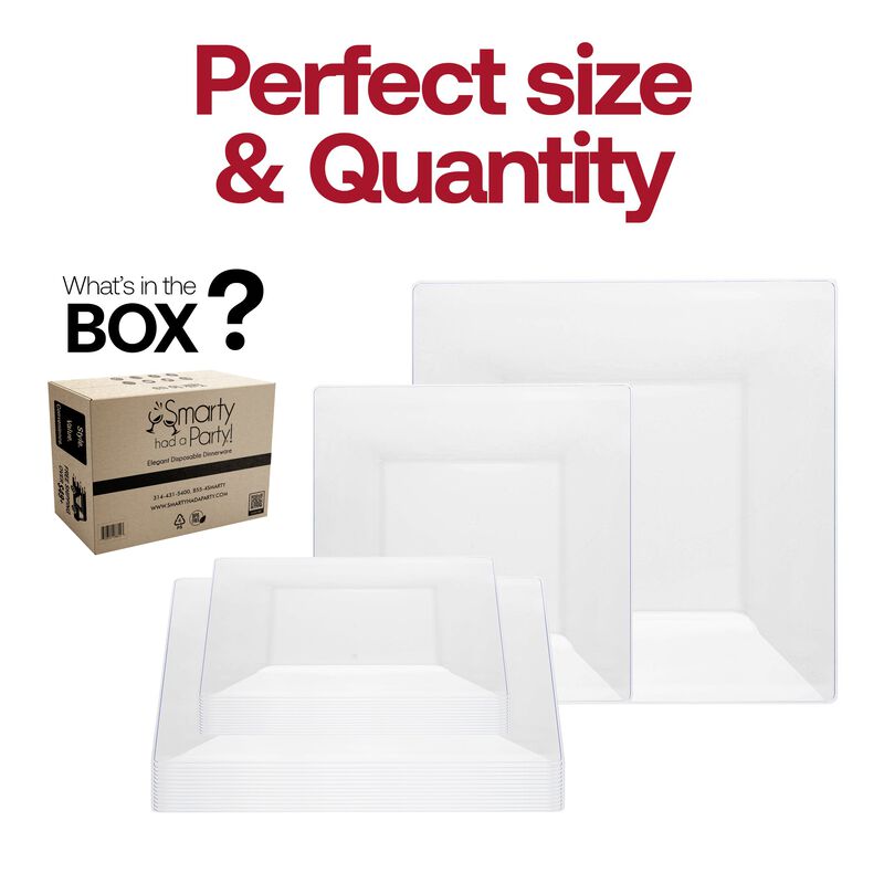 Clear Square Plastic Dinnerware Value Set (40 Sets) image number 4