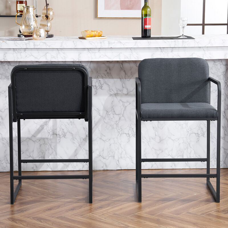 Merax Modern Upholstered Counter Height Bar Stool Set of 2