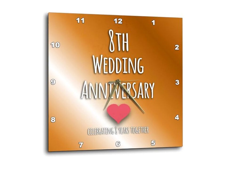 Wedding Bronze Celebrating Years Together Wall Clock 13 Inch Home Decor