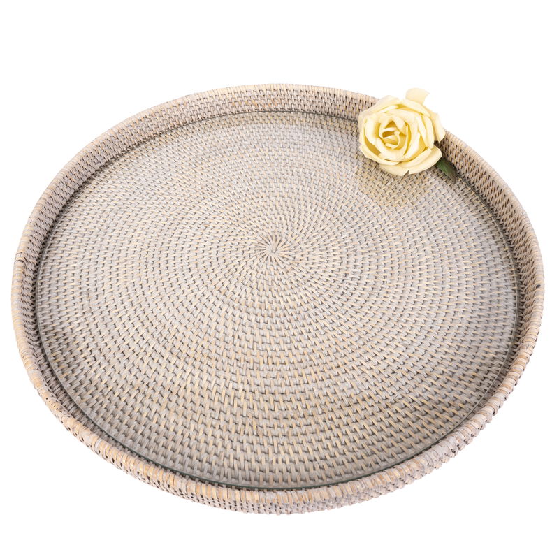Saboga Home&trade; Round Serving-Ottoman Tray with Glass Insert image number 3